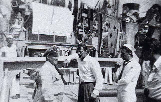 Robert Mitchum onboard USS Aggressive